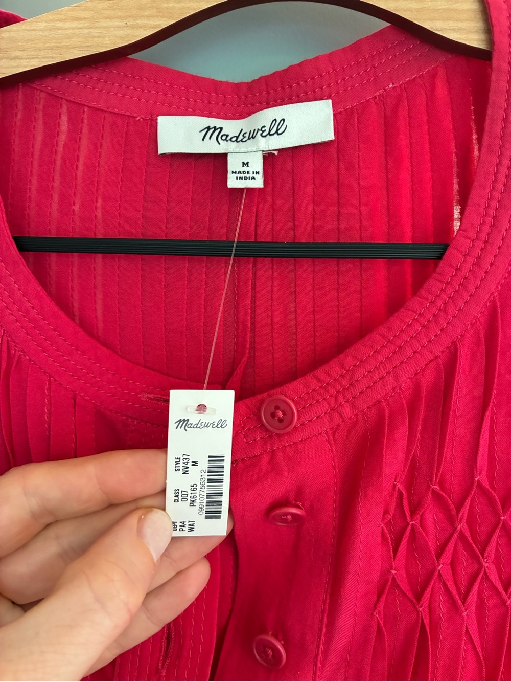 NWT Madewell Embroidered Pleated Mini Dress Sz M - Picture 6 of 8